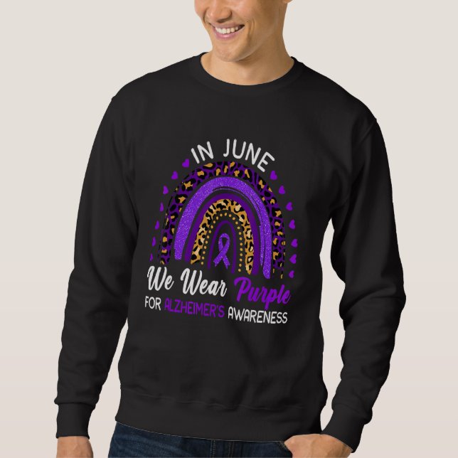 Moletom Arco-Íris Em junho Vestimos o Alzheimer Roxo (Frente)