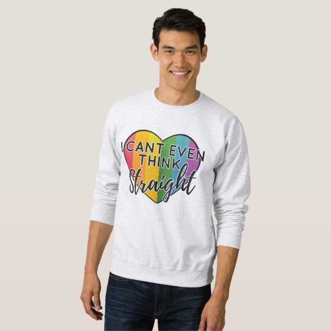 Moletom Arco-Íris LGBTQ nem sequer consegue pensar Orgulho (Frente Completa)