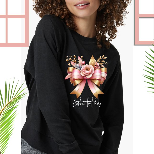 Moletom Arco rosa estético coquetel Nome personalizado Swe (Criador carregado)