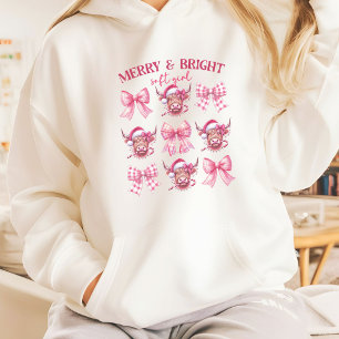 Moletom Arcos e vacas de Natal cor-de-rosa