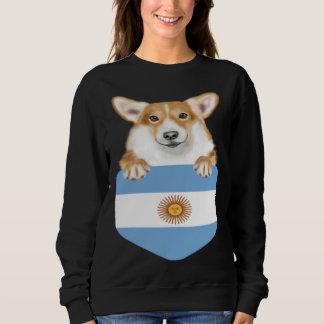 Moletom Argentina Flag Pembroke Welsh Corgi Dog In Pocket
