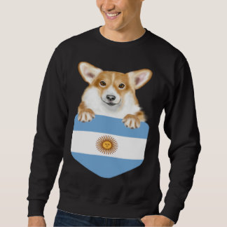 Moletom Argentina Flag Pembroke Welsh Corgi Dog In Pocket