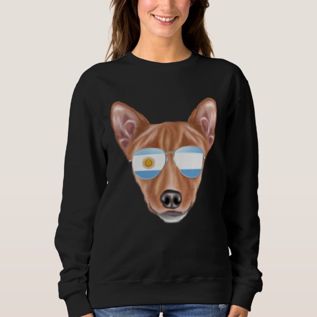 Moletom Argentinian Flag Basenji Dog Argentina Pocket (Frente)