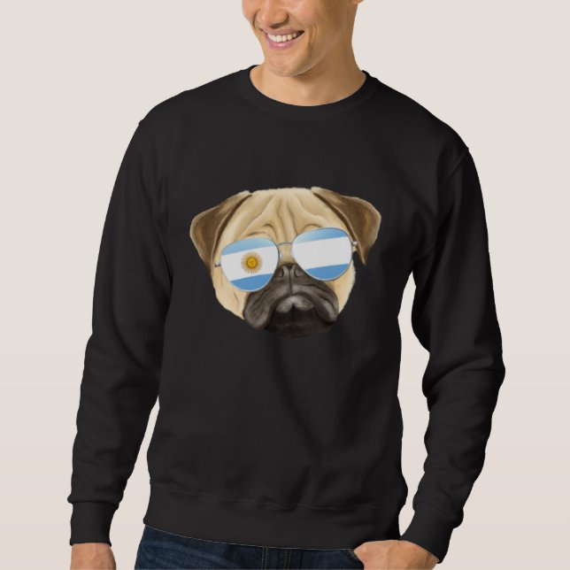 Moletom Argentinian Flag Pug Dog Argentina Pocket (Frente)
