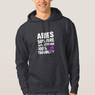 Moletom Aries: 50% Fogo, 50% Atitude, 100% Problemas
