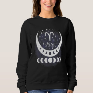 Moletom Aries Moon Phase Water Zodiodcope Sinal Horoscope