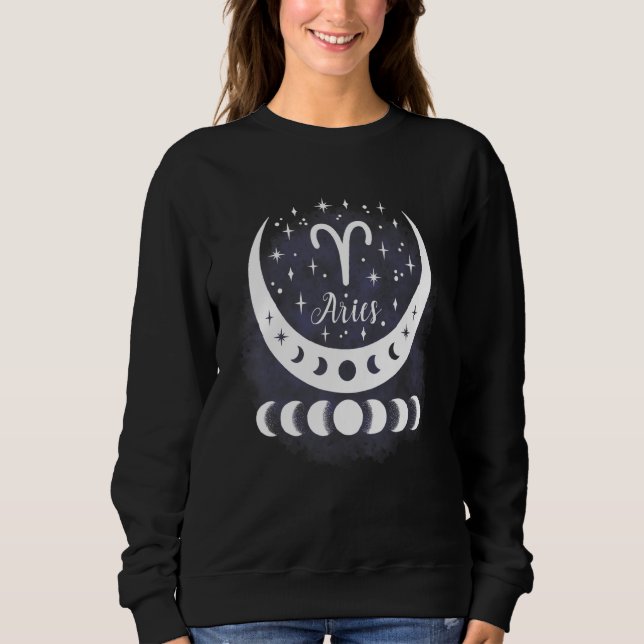 Moletom Aries Moon Phase Water Zodiodcope Sinal Horoscope  (Frente)