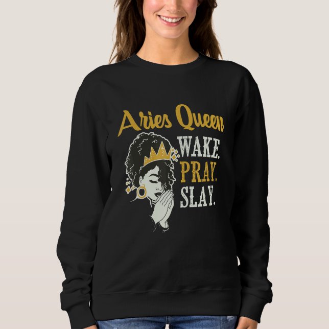 Moletom Aries Queen Astrologer Astrologia Zodiac Sinal Hor (Frente)