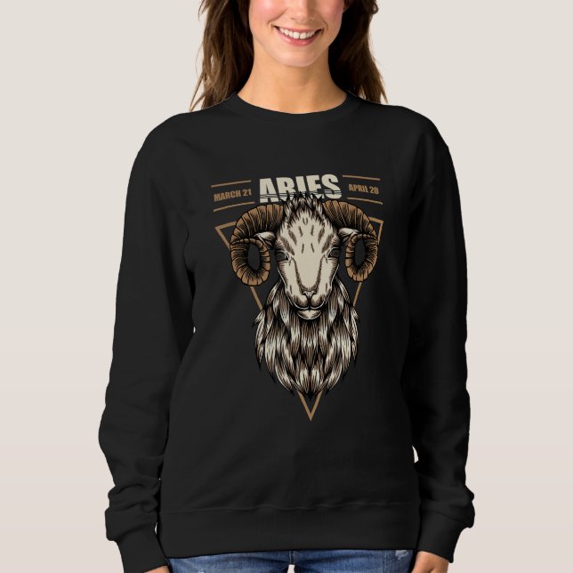 Moletom Aries Zodiac Ram Astrologia Marcha Março Aniversár (Frente)