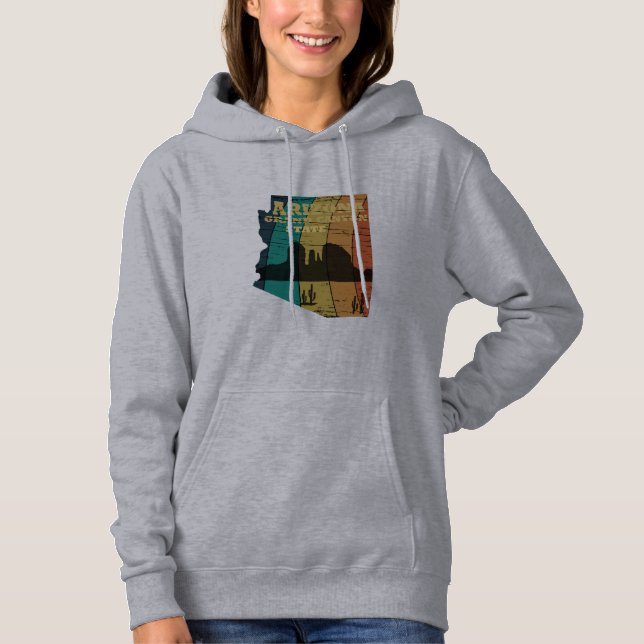 Moletom Arizona Sedona mapa do Grand Canyon — retro paisag (Frente)