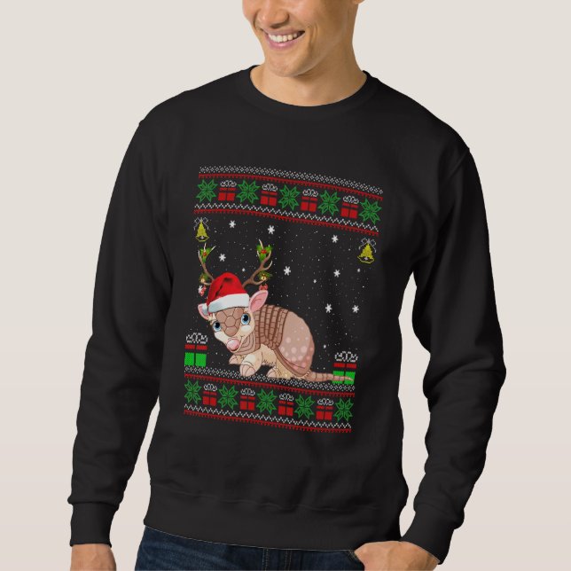 Moletom Armadillo Santa Hat Matching Ugly Armadillo Chris (Frente)