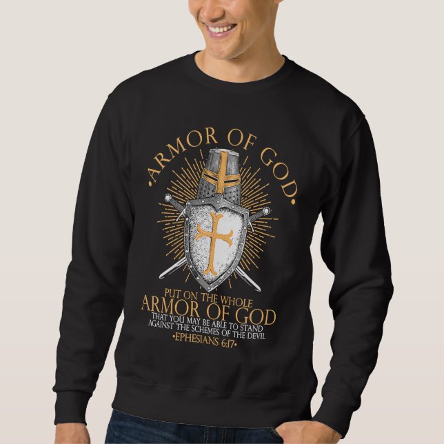 Moletom Armadura de Deus Efésios 617 Versículo Bíblico Cri (Frente)