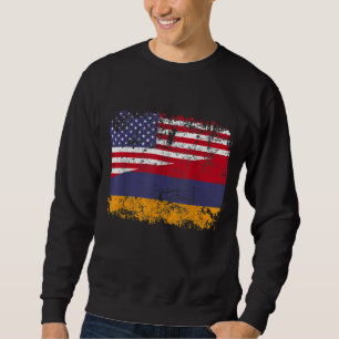 Moletom ARMENIAN ROOTS Half American Flag USA ARMENIA FLAG