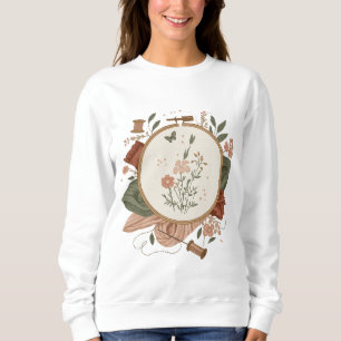 Moletom Aro de Bordado Vintage e Costura de Flores Silvest