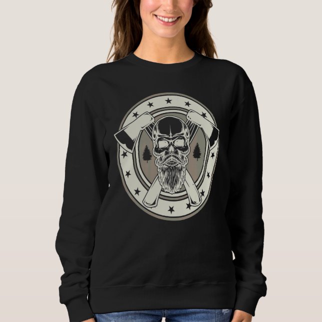Moletom Arranjo e profissão de Artesanato Skull Woodworker (Frente)