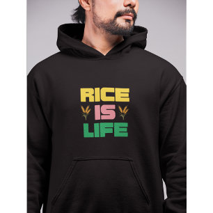Moletom Arroz é Design de Tipografia Diversão da Vida