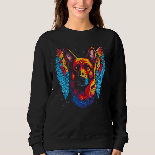 Moletom Art Angel Wings German Shepherd Dog (Frente)