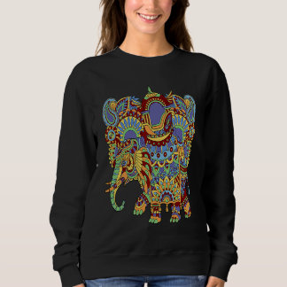 Moletom Art Deco Elephant Hathi Howda Soft Chakra Rainbow 