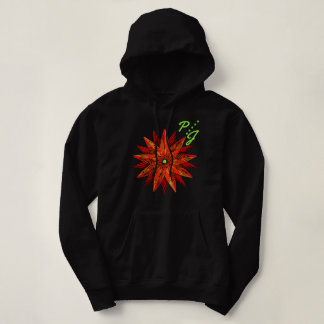 Moletom Art Deco Natal Poinsettia Vermelha Monogramada
