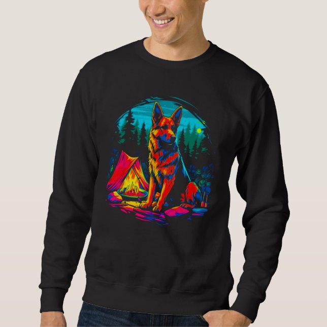 Moletom Art German Shepherd Dog Camping (Frente)
