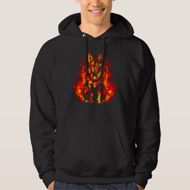 Moletom Art German Shepherd Dog Fire (Frente)