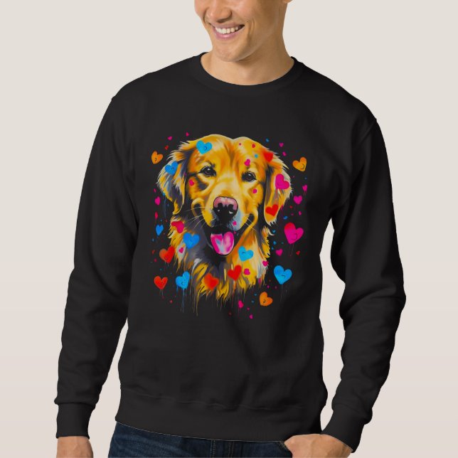 Moletom Art Golden Retriever Dog Love Heart Family (Frente)