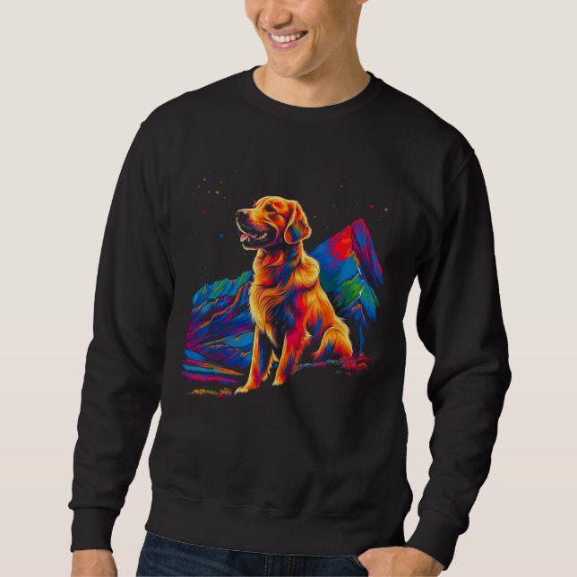 Moletom Art Golden Retriever Dog Mountain Hiking (Frente)