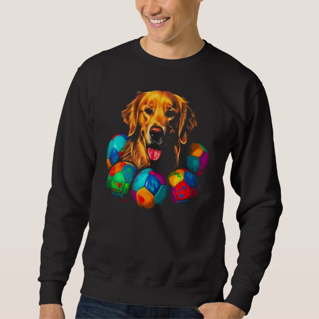 Moletom Art Golden Retriever Dog Soccer (Frente)