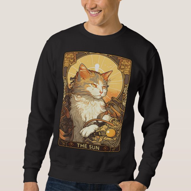 Moletom Art Nouveau The Sun Tarot Card Cat Taro (Frente)