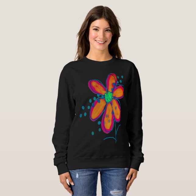 Moletom Arte abstrata de flor funky para vestir (Frente Completa)