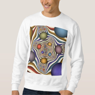 Moletom Arte abstrata fractal moderna colorida voadora