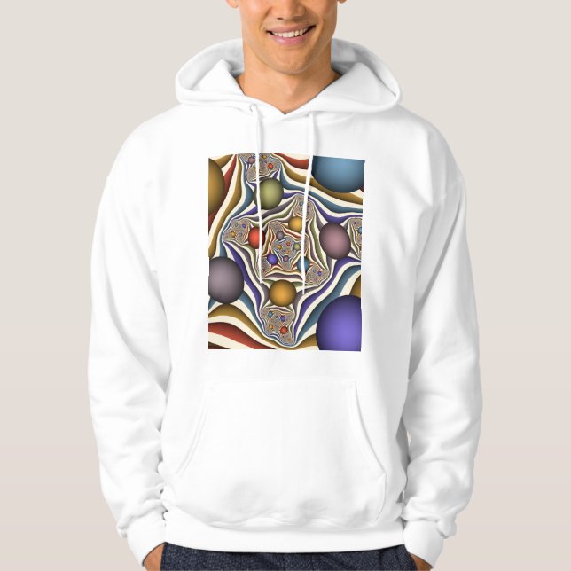Moletom Arte abstrata fractal moderna colorida voadora (Frente)