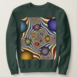 Moletom Arte abstrata fractal moderna colorida voando alto