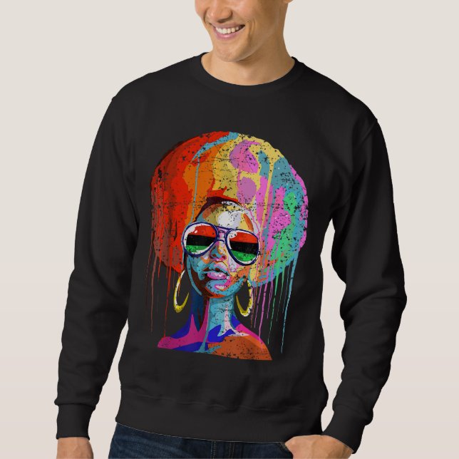 Moletom Arte Afro Melanin, Rainha Negra (Frente)