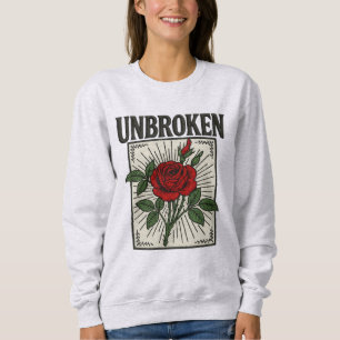 Moletom Arte bordada Rosa não quebrada