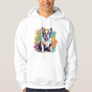 Moletom Arte Colorida de Bulldog Francês para Amantes de C