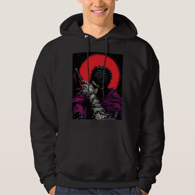 Moletom Arte da Espada da Lua Vermelha do Guerreiro Anime  (Frente)