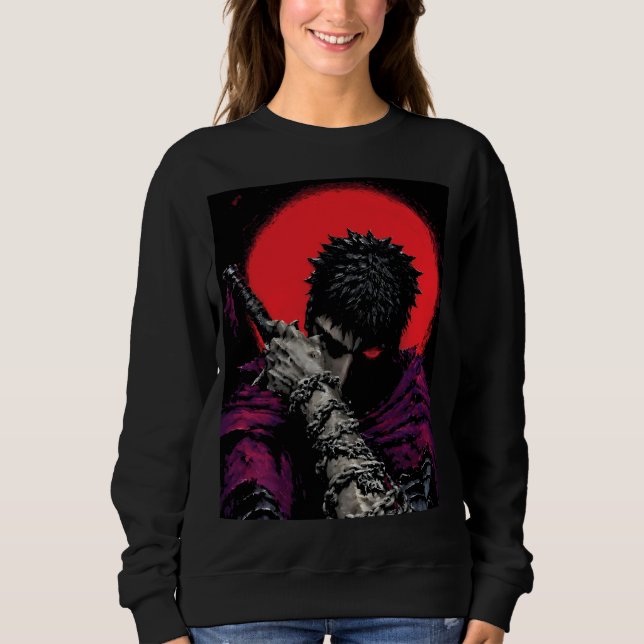 Moletom Arte da Espada da Lua Vermelha do Guerreiro Anime (Frente)