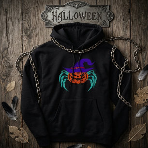 Moletom Arte de Abóbora de Halloween Assustadora com Aranh