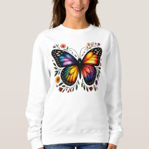 Moletom Arte de Borboleta Arco-Íris