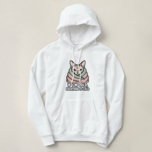 Moletom Arte de Desenho Animado de Gato Esfinge Mal-Humora