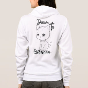 Moletom Arte de desenho de um gatinho bonito monocromático