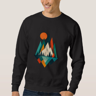 Moletom Arte de Design de Paisagem Montanhosa Geométrica M