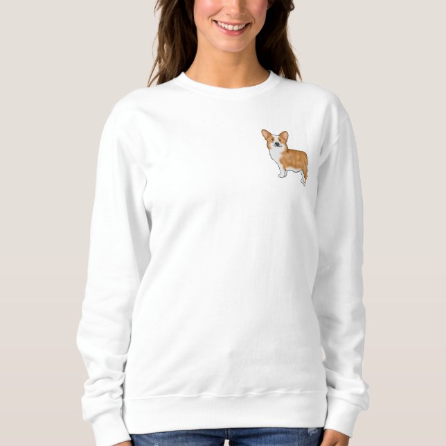Moletom Arte de design de Pembroke Welsh Corgi Vermelho e  (Frente)