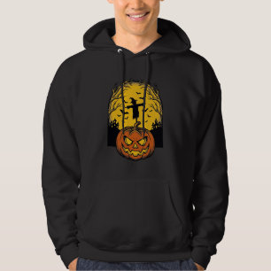 Moletom Arte de Espantalho de Lua de Abóbora de Halloween
