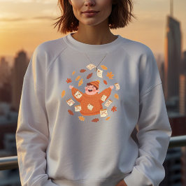Moletom Arte de Folhas de Outono | Design Divertido de Out