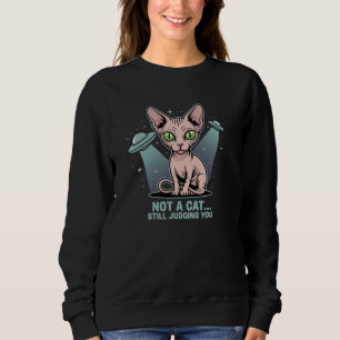 Moletom Arte de Humor Alienígena OVNI Gato Sphynx