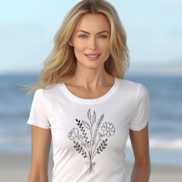 Moletom Arte de Linha de Boho do Buquê Flor