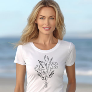 Moletom Arte de Linha de Boho do Buquê Flor