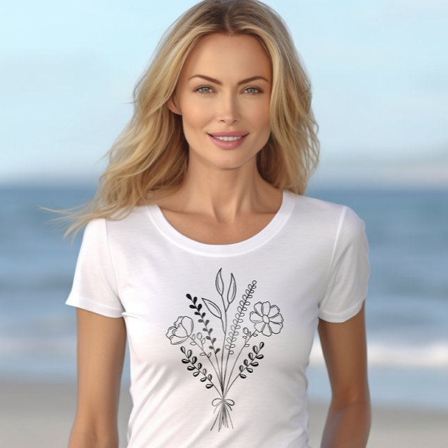 Moletom Arte de Linha de Boho do Buquê Flor (Criador carregado)
